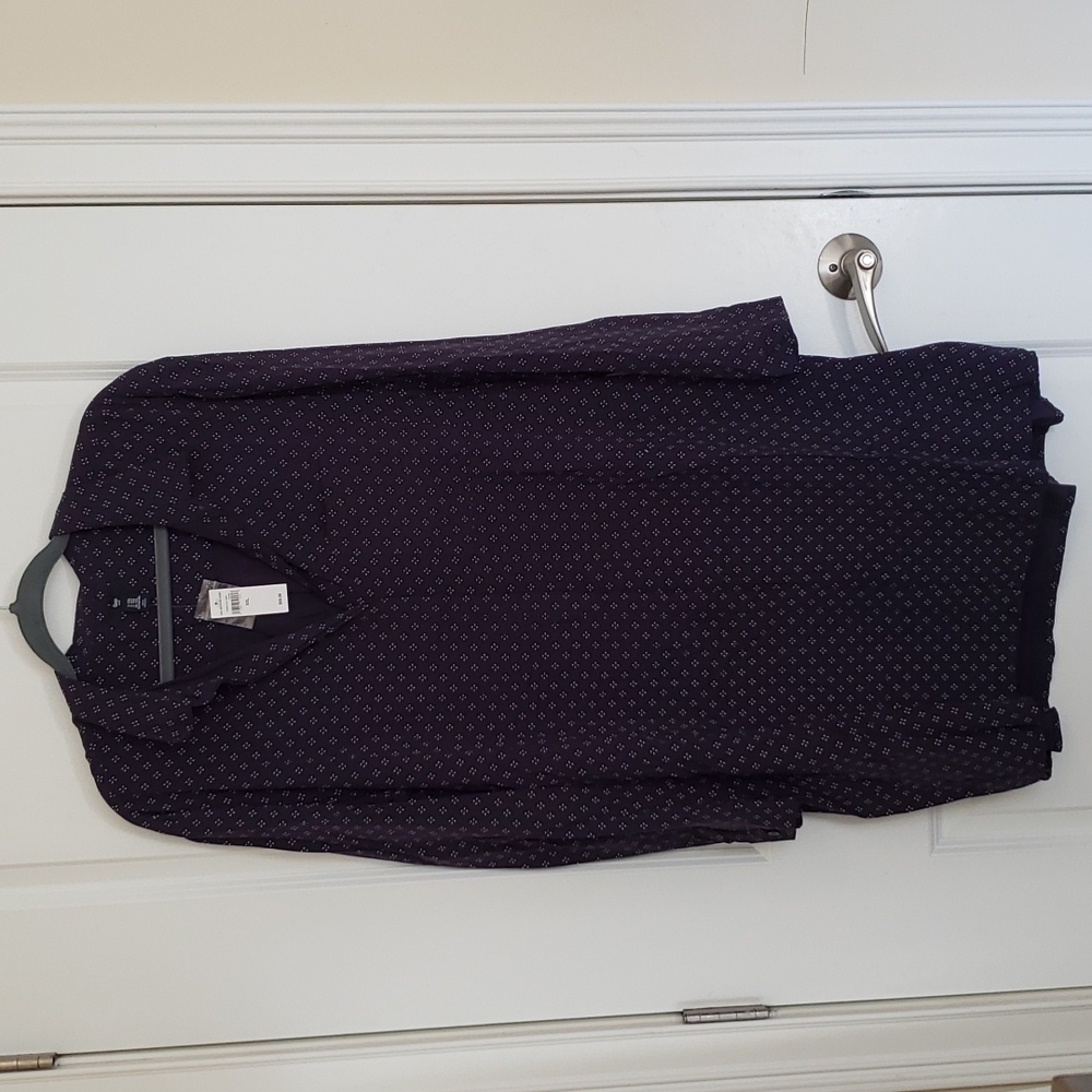 GAP Women's Belted Button Down Navy Shirt Dress - Size XXL